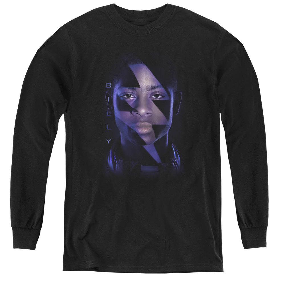 Power Rangers Billy Bolt Long Sleeve Kids Youth T Shirt Black Officially Licensed