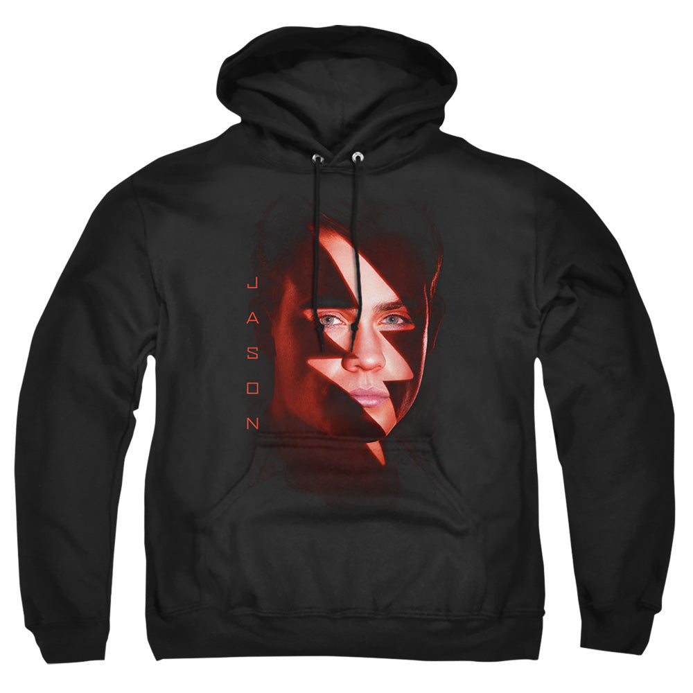 Power Rangers Jason Bolt Mens Hoodie Black Officially Licensed