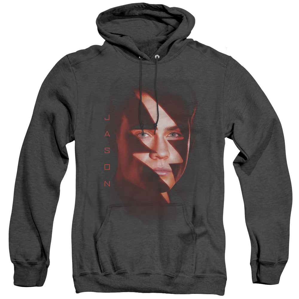 Power Rangers Jason Bolt Heather Mens Hoodie Black Officially Licensed