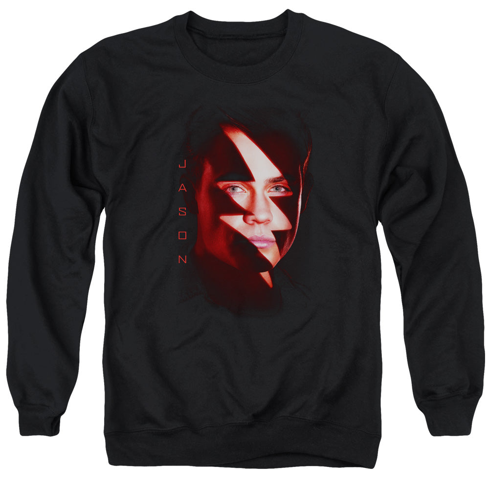 Power Rangers Jason Bolt Mens Crewneck Sweatshirt Black Officially Licensed
