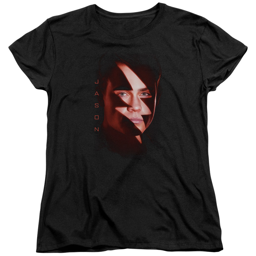 Power Rangers Jason Bolt Womens T Shirt Black Officially Licensed
