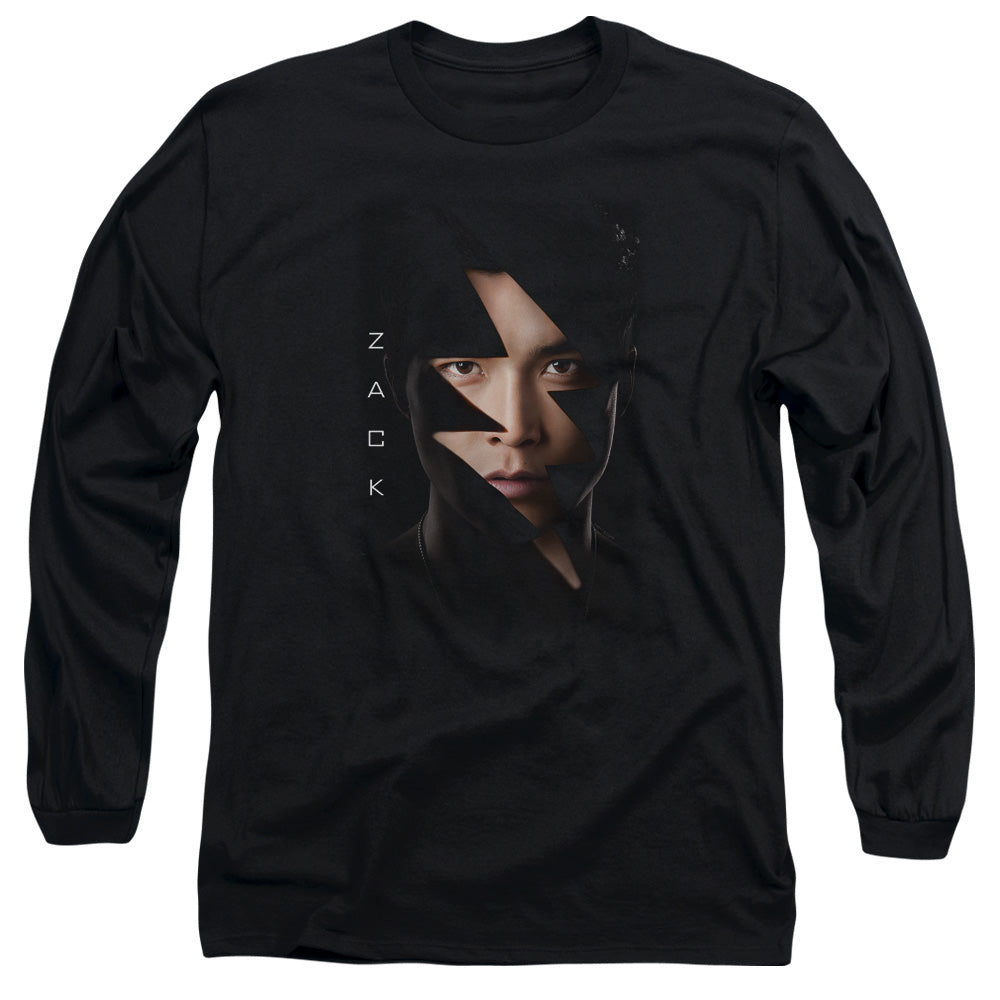 Power Rangers Zack Bolt Mens Long Sleeve Shirt Black Officially Licensed