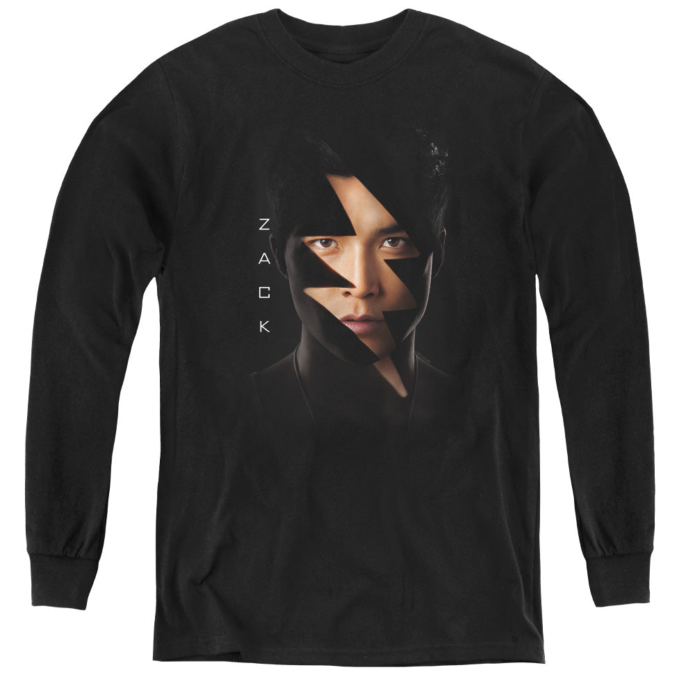 Power Rangers Zack Bolt Long Sleeve Kids Youth T Shirt Black Officially Licensed