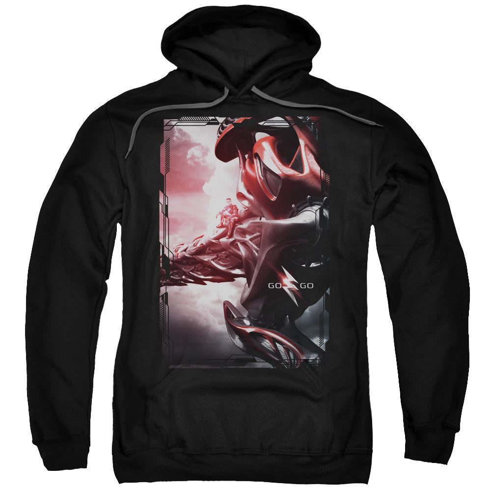 Power Rangers Red Zord Poster Mens Hoodie Black Officially Licensed