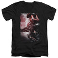 Power Rangers Red Zord Poster Mens Slim Fit V-Neck T Shirt Black Officially Licensed