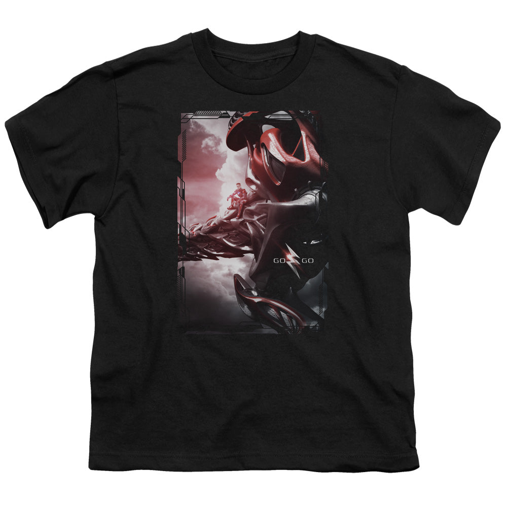 Power Rangers Red Zord Poster Kids Youth T Shirt Black Officially Licensed