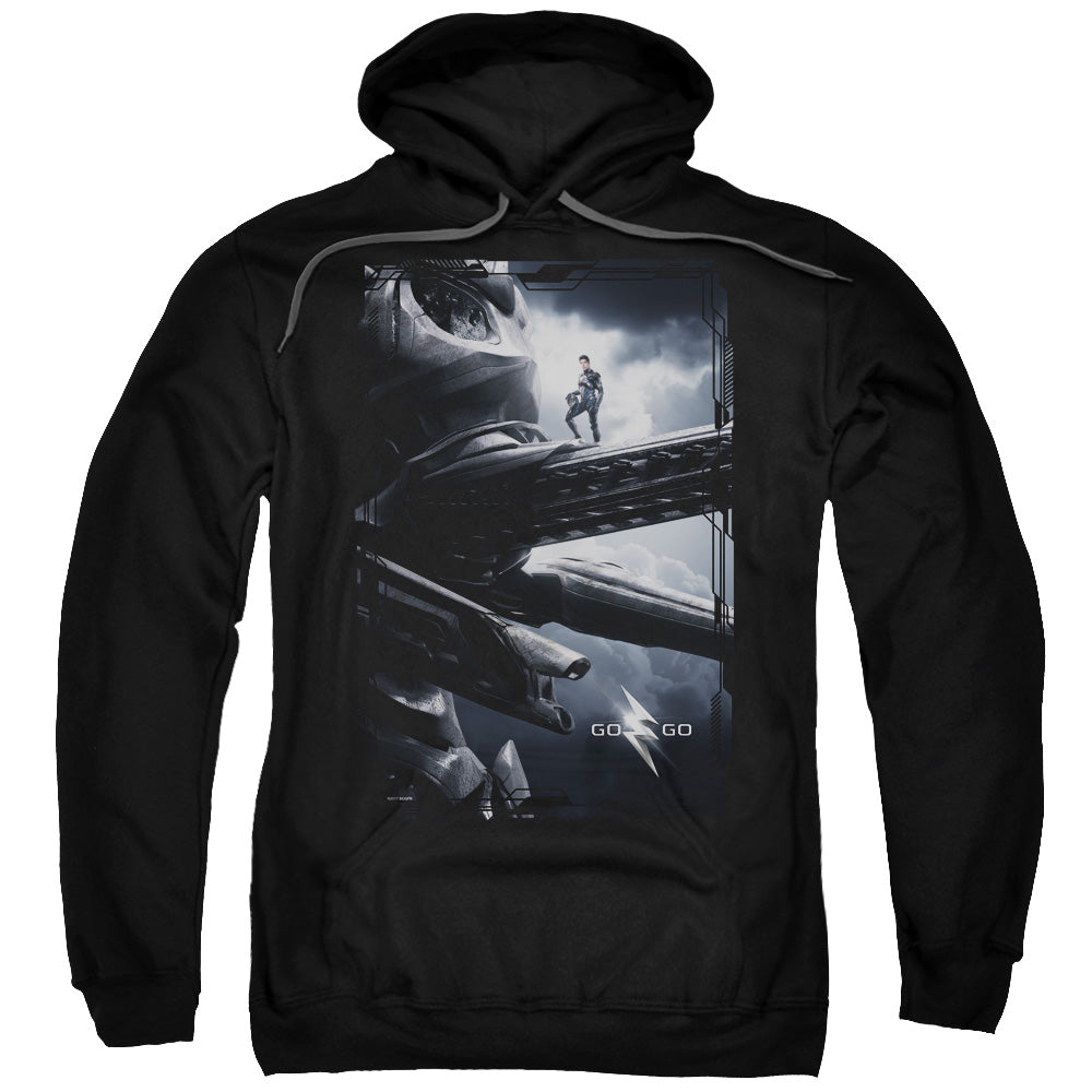 Power Rangers Black Zord Poster Mens Hoodie Black Officially Licensed