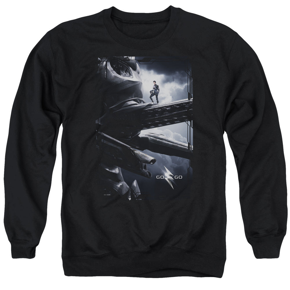 Power Rangers Black Zord Poster Mens Crewneck Sweatshirt Black Officially Licensed