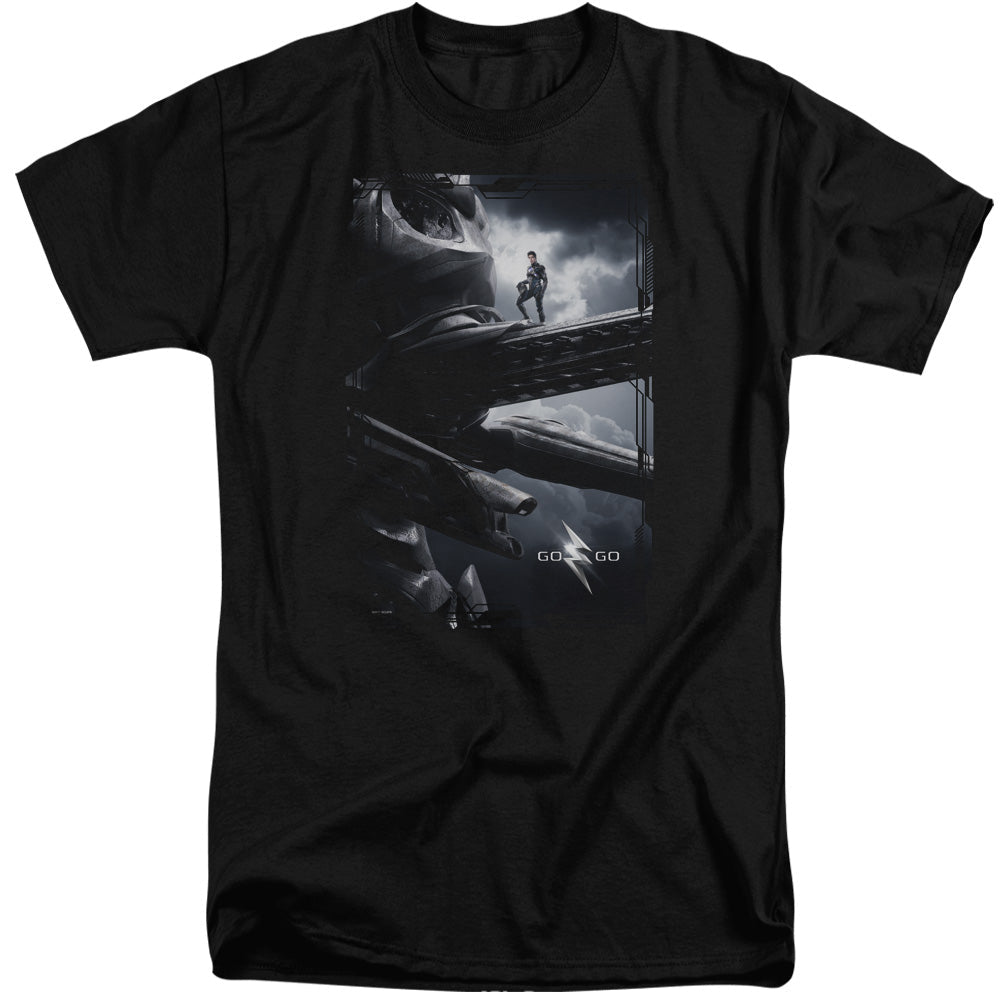 Power Rangers Black Zord Poster Mens Tall T Shirt Black Officially Licensed