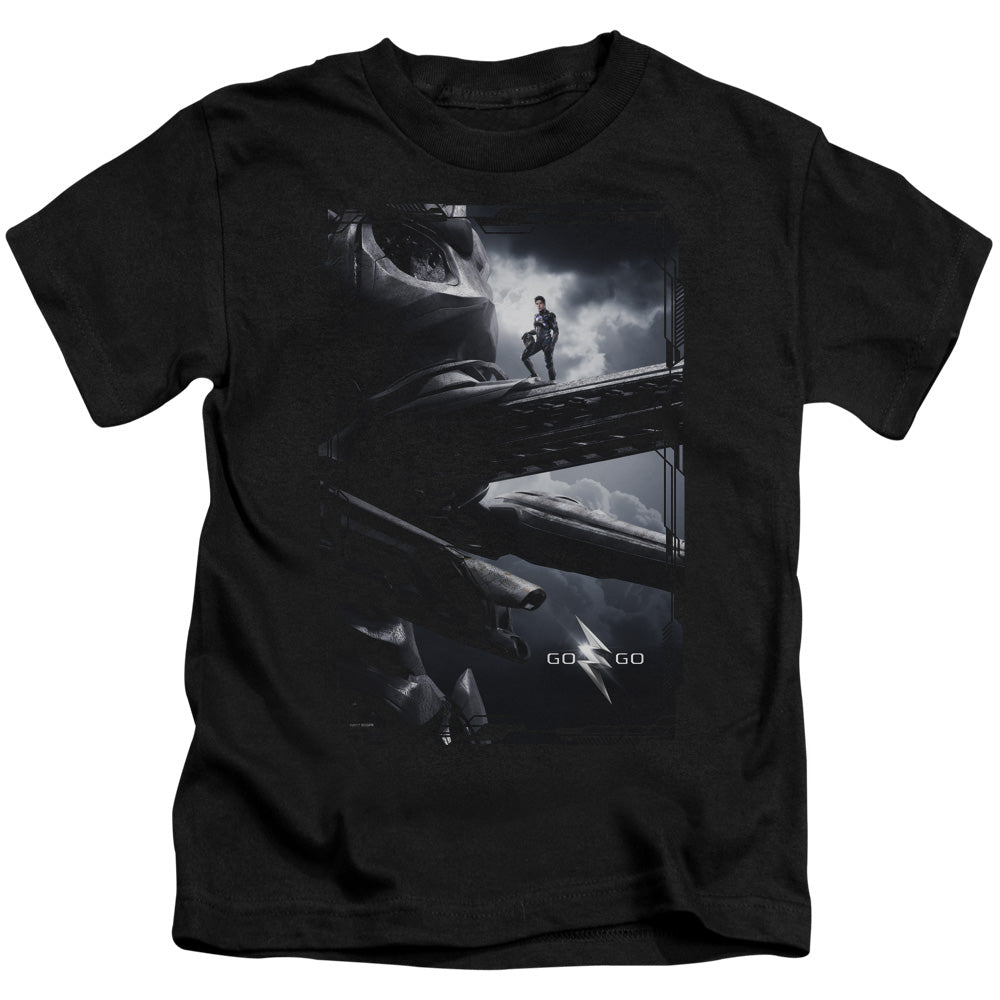 Power Rangers Black Zord Poster Juvenile Kids Youth T Shirt Black Officially Licensed