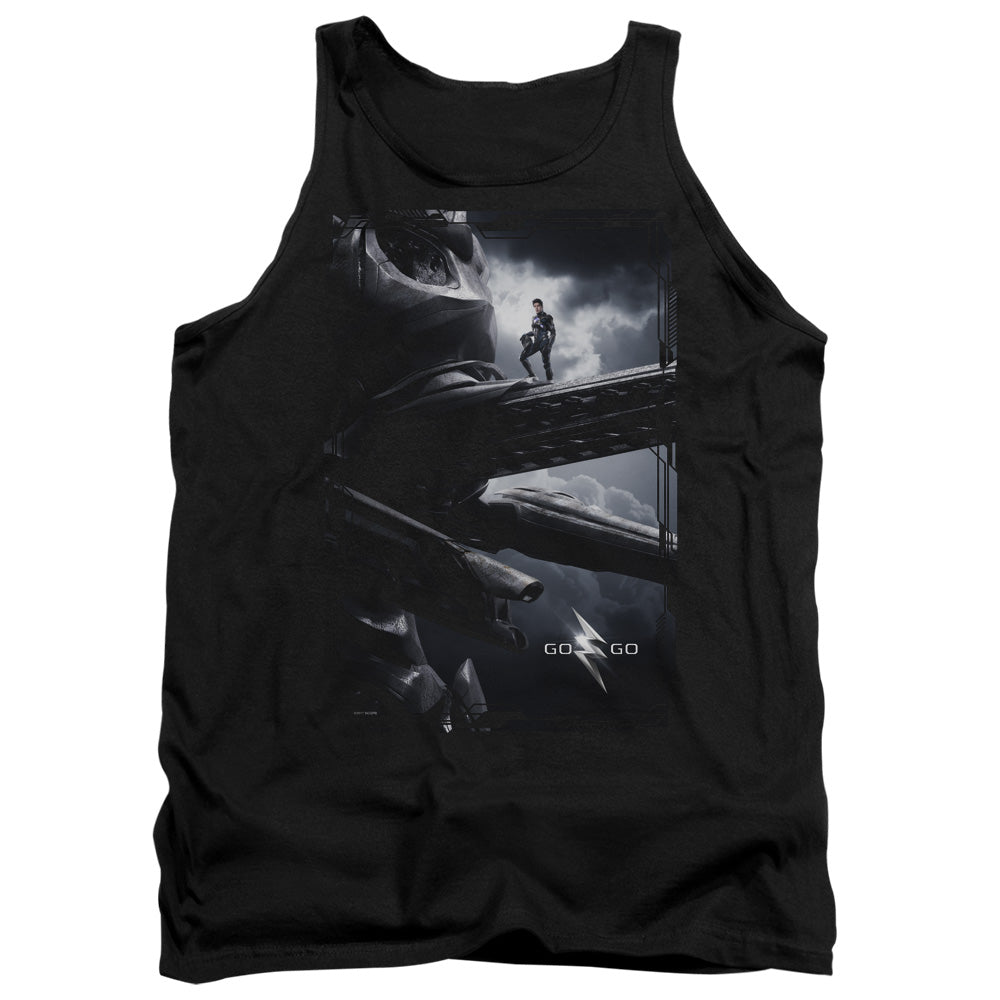 Power Rangers Black Zord Poster Mens Tank Top Shirt Black Officially Licensed