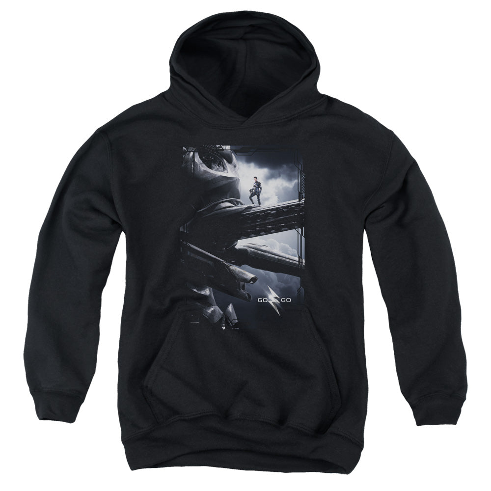 Power Rangers Black Zord Poster Kids Youth Hoodie Black Officially Licensed