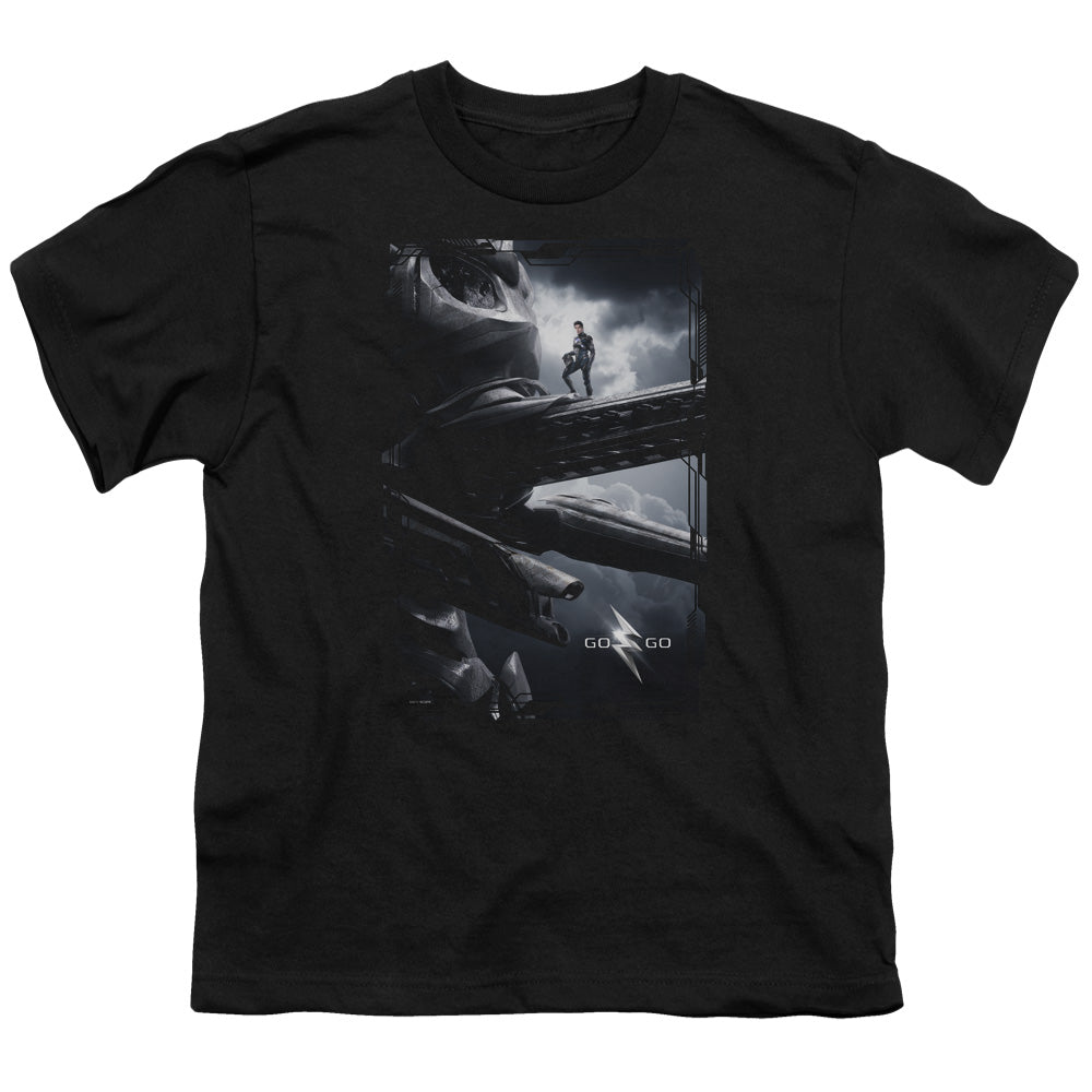 Power Rangers Black Zord Poster Kids Youth T Shirt Black Officially Licensed