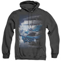 Power Rangers Blue Zord Poster Heather Mens Hoodie Black Officially Licensed
