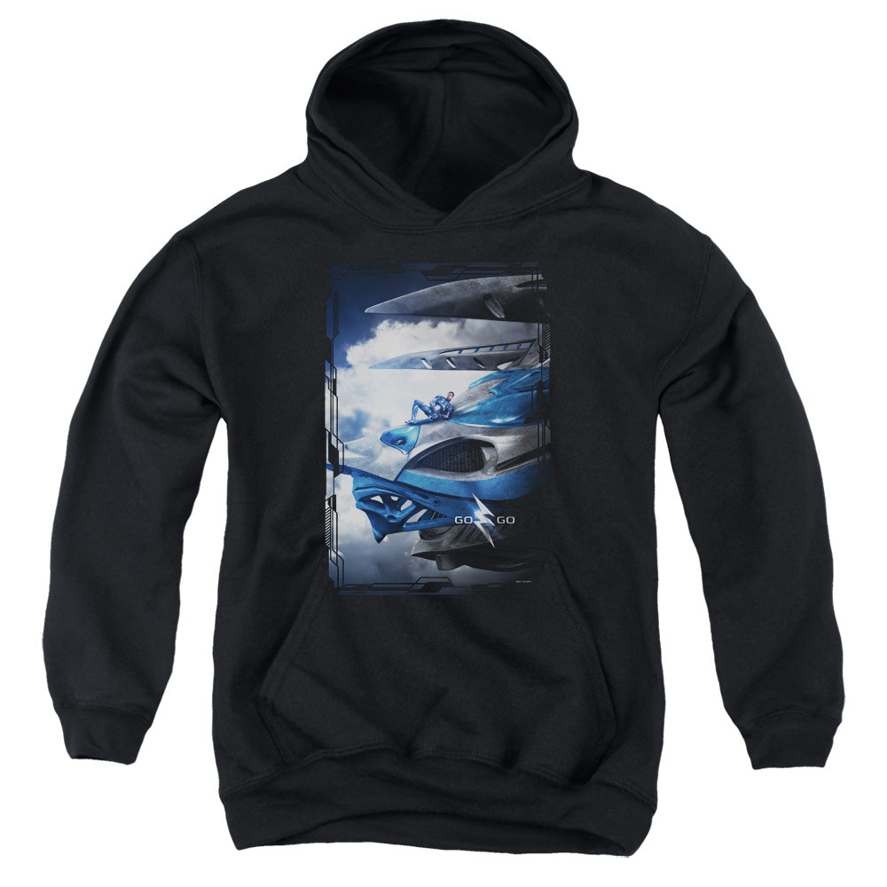 Power Rangers Blue Zord Poster Kids Youth Hoodie Black Officially Licensed