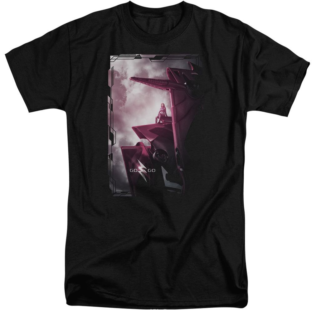 Power Rangers Pink Zord Poster Mens Tall T Shirt Black Officially Licensed