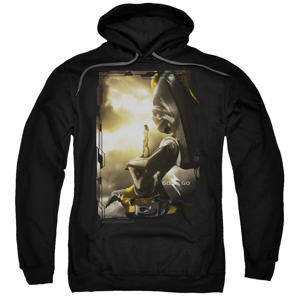 Power Rangers Yellow Zord Poster Mens Hoodie Black Officially Licensed