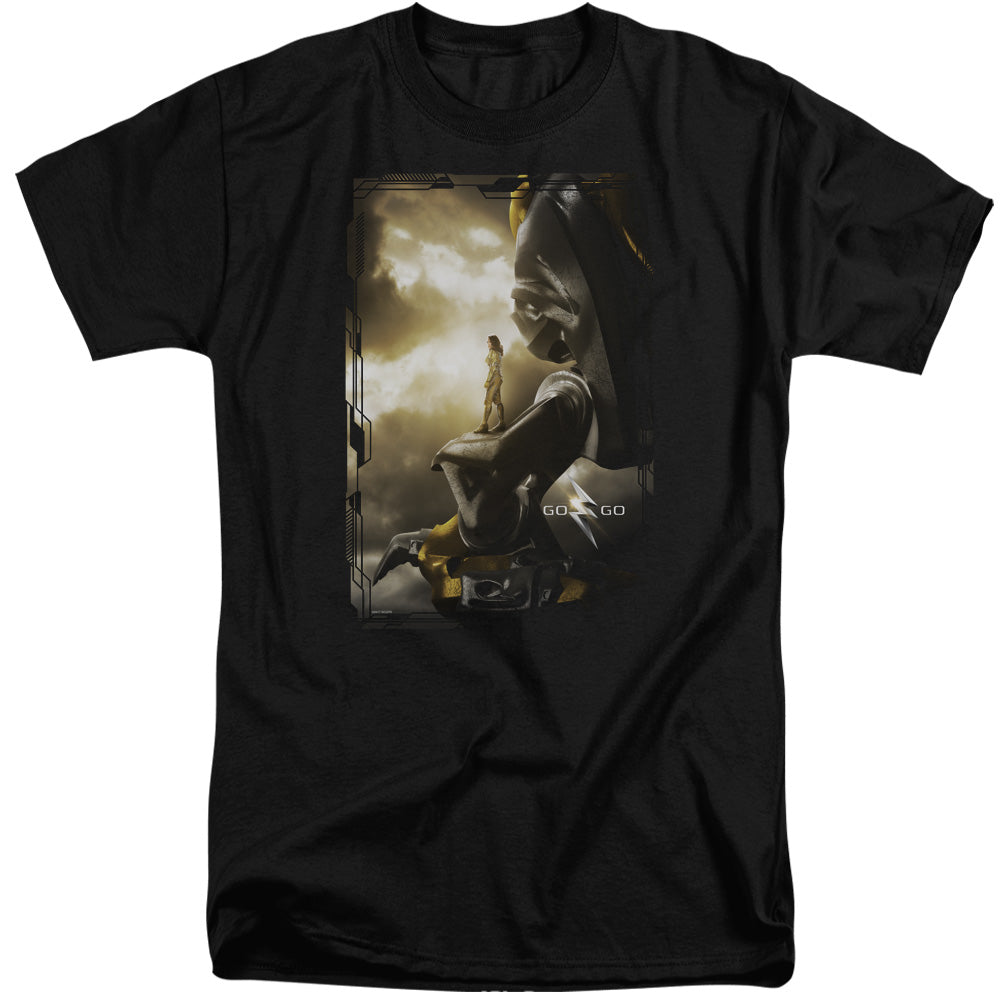 Power Rangers Yellow Zord Poster Mens Tall T Shirt Black Officially Licensed