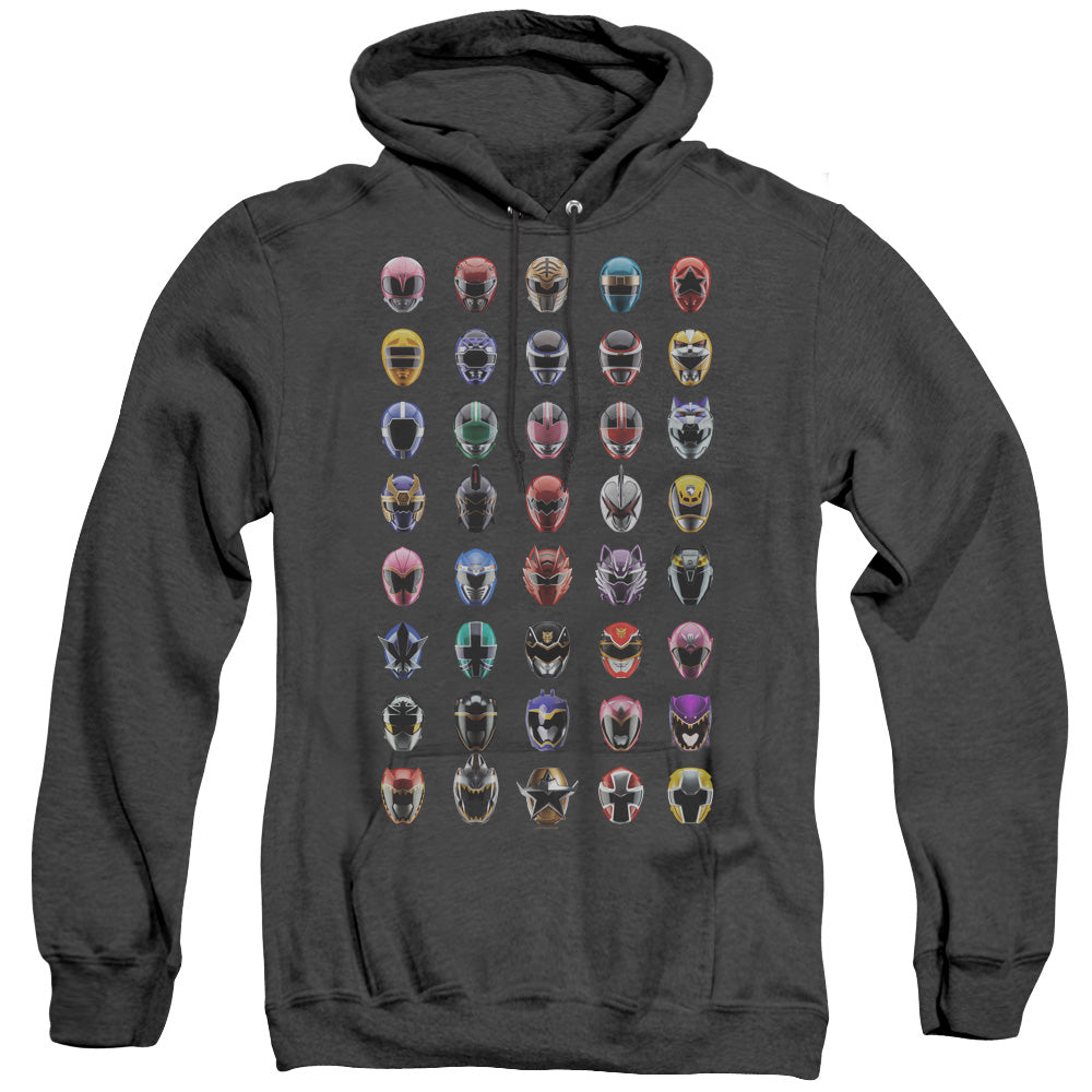 Power Rangers Visual Timeline Heather Mens Hoodie Black Officially Licensed
