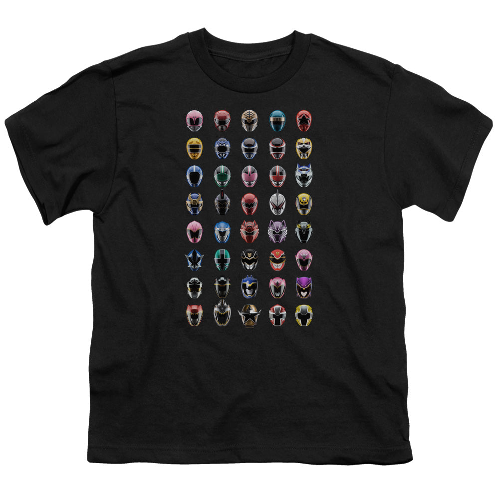 Power Rangers Visual Timeline Kids Youth T Shirt Black Officially Licensed