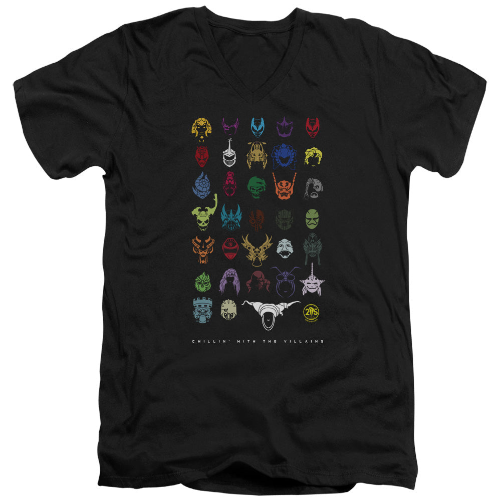 Power Rangers Villains Mens Slim Fit V-Neck T Shirt Black Officially Licensed