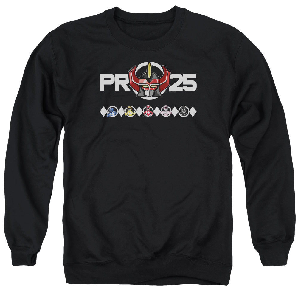 Power Rangers Megazord 25 Mens Crewneck Sweatshirt Black Officially Licensed