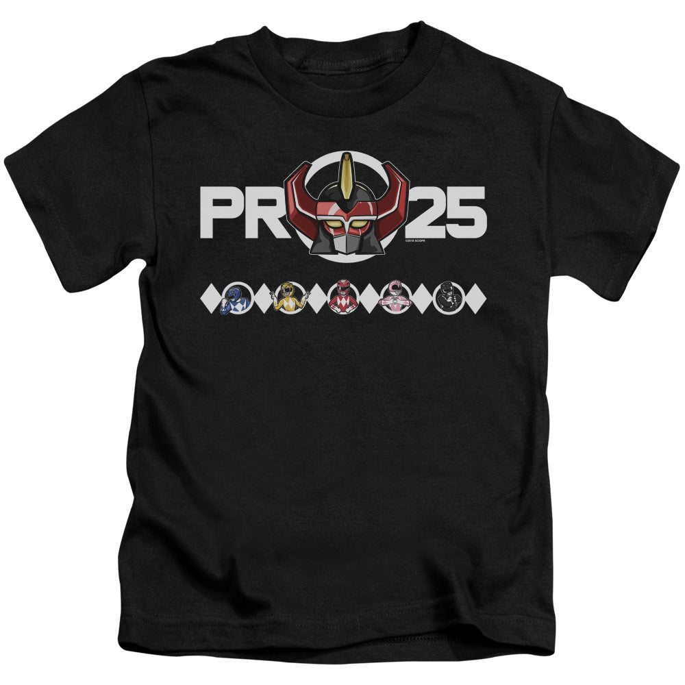 Power Rangers Megazord 25 Juvenile Kids Youth T Shirt Black Officially Licensed