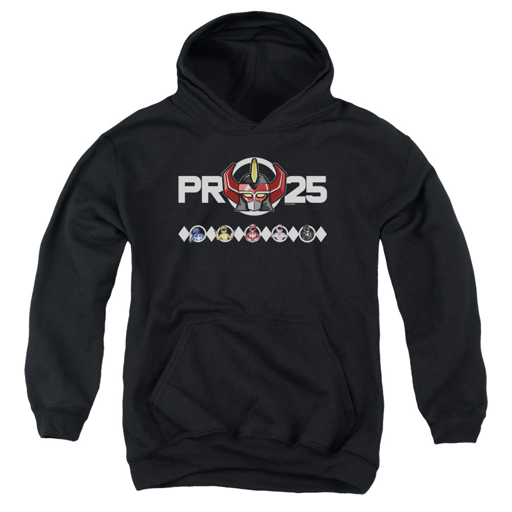 Power Rangers Megazord 25 Kids Youth Hoodie Black Officially Licensed