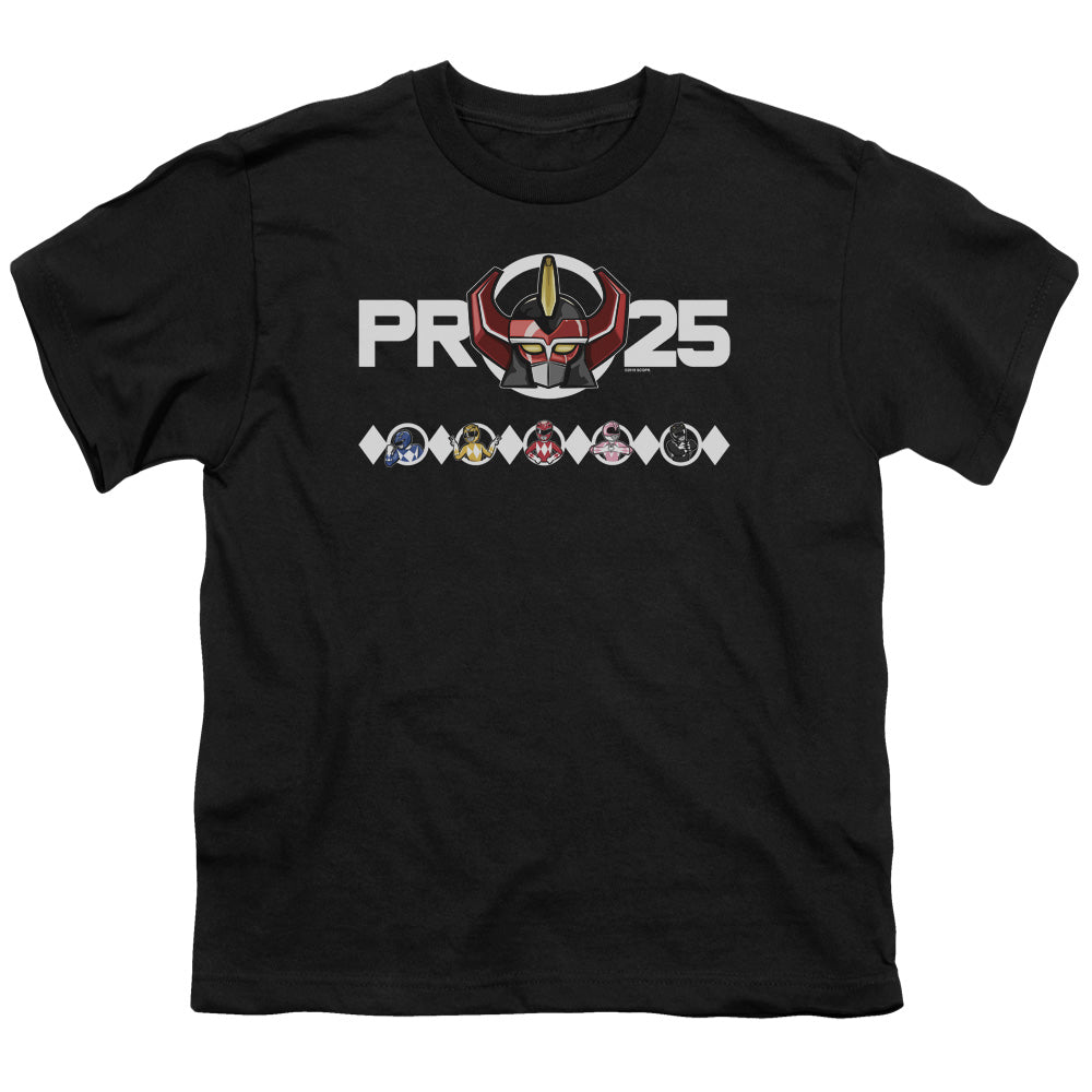 Power Rangers Megazord 25 Kids Youth T Shirt Black Officially Licensed
