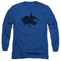 Power Rangers Blue Mens Long Sleeve Shirt Royal Blue Officially Licensed