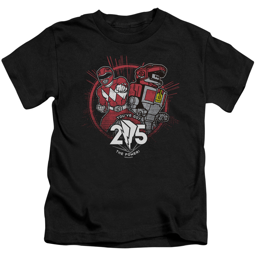 Power Rangers Red 25 Juvenile Kids Youth T Shirt Black Officially Licensed