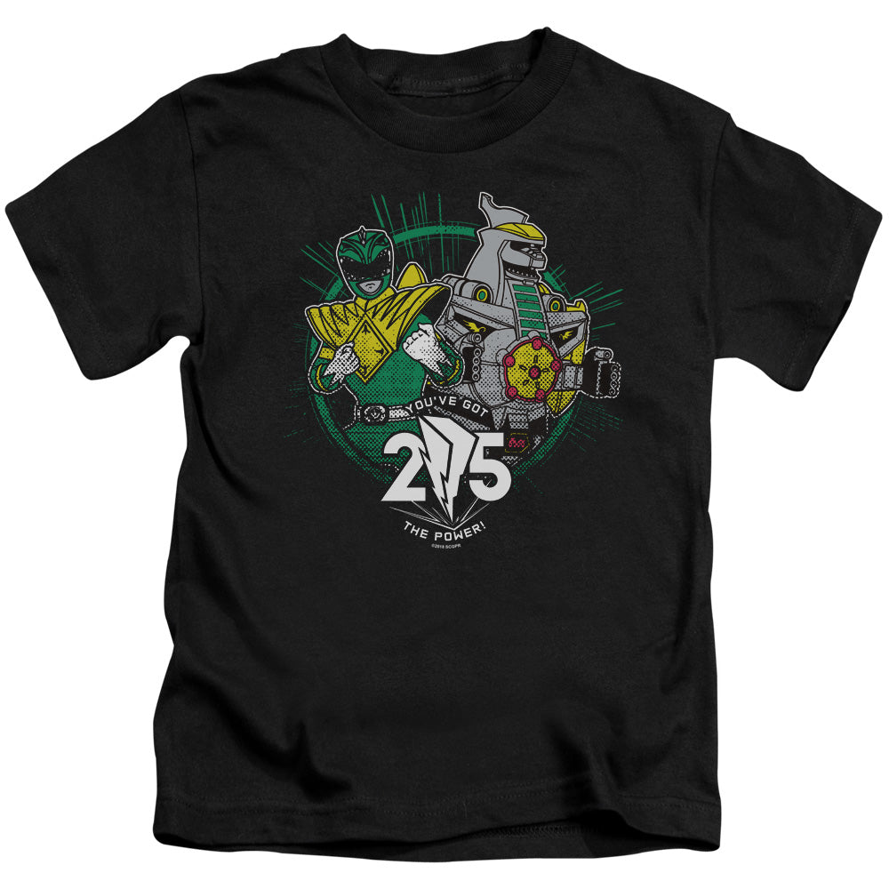 Power Rangers Green 25 Juvenile Kids Youth T Shirt Black Officially Licensed