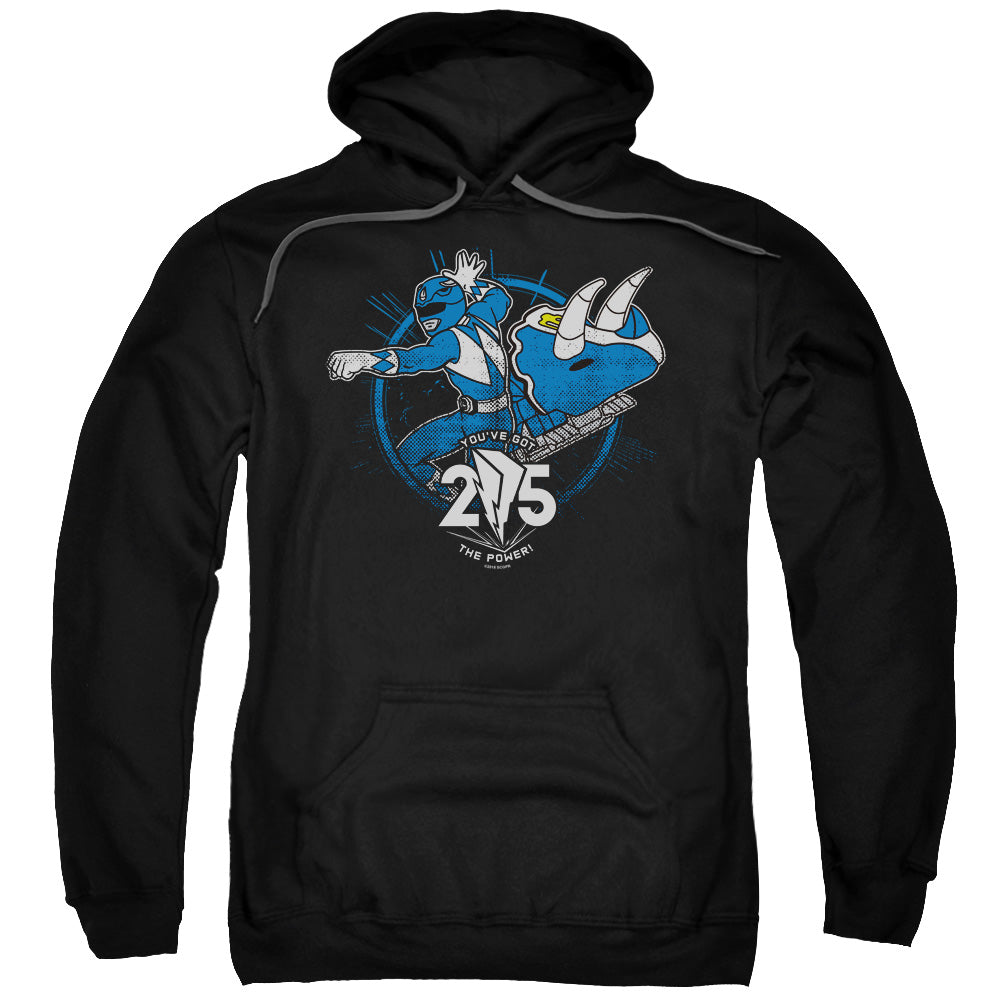 Power Rangers Blue 25 Mens Hoodie Black Officially Licensed