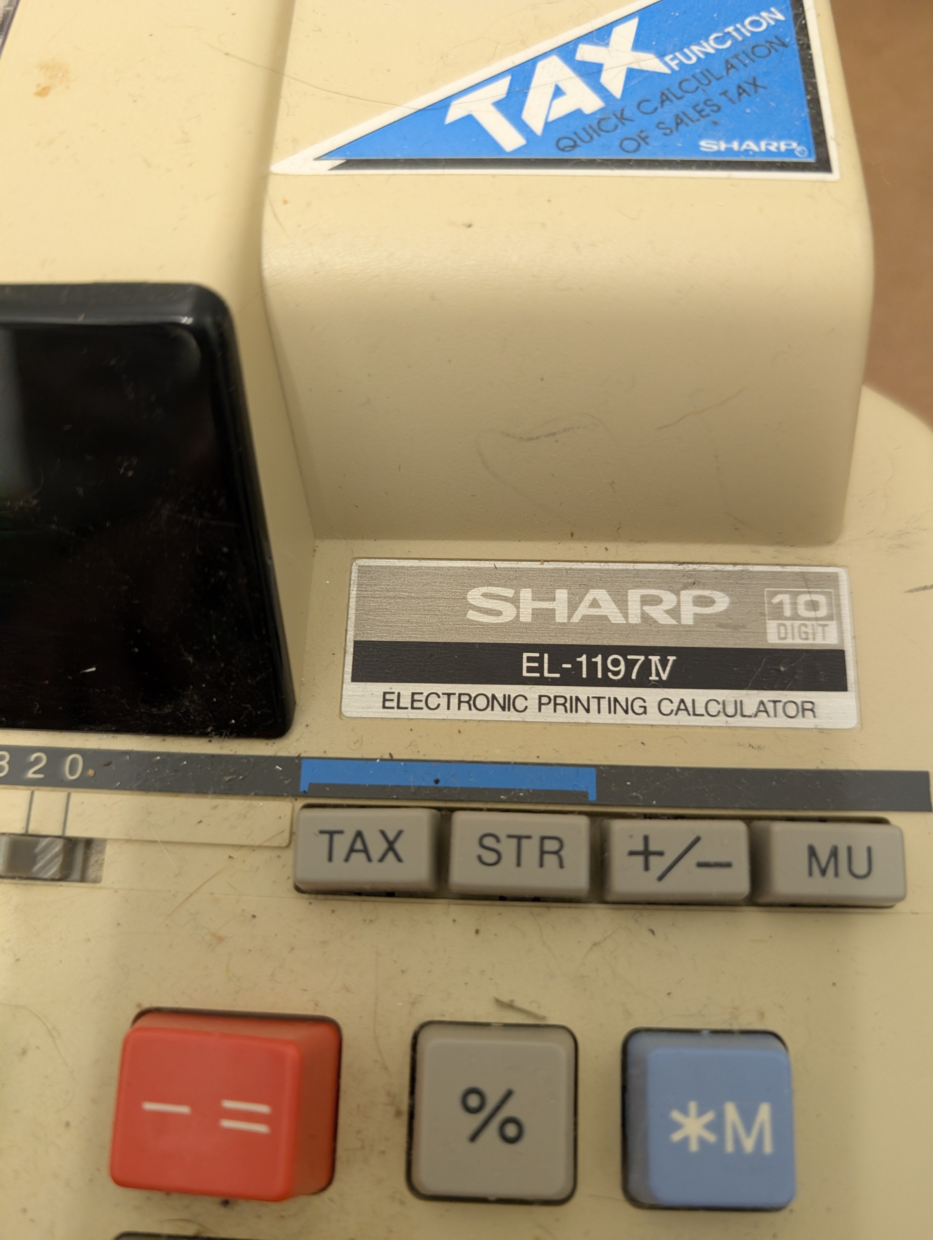 Vintage Sharp EL-1197 IV Heavy Duty Printing Calculator 10 Digits -Tested Works