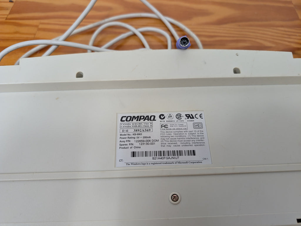 Vintage Compaq Keyboard KB-9963 PS/2