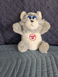 1990s Vintage Meowing Angry Cat Gray White 10" Plush Stuffed Electronic Toy B313