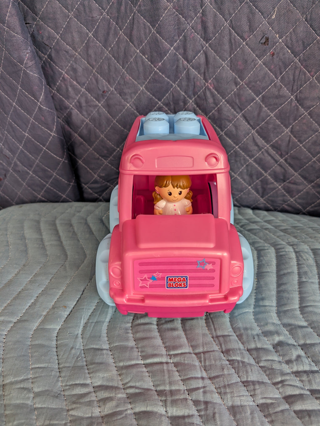 Fisher Price Little People Mattel 2010 Block Pink Bus/ Van Vehicle SUV