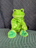Vintage Frog Backpack {90s Plush Frog Green Kids Backpack School Book Bag Kindergarten} Small Tiny Mini Back Pack 1990s Accessory