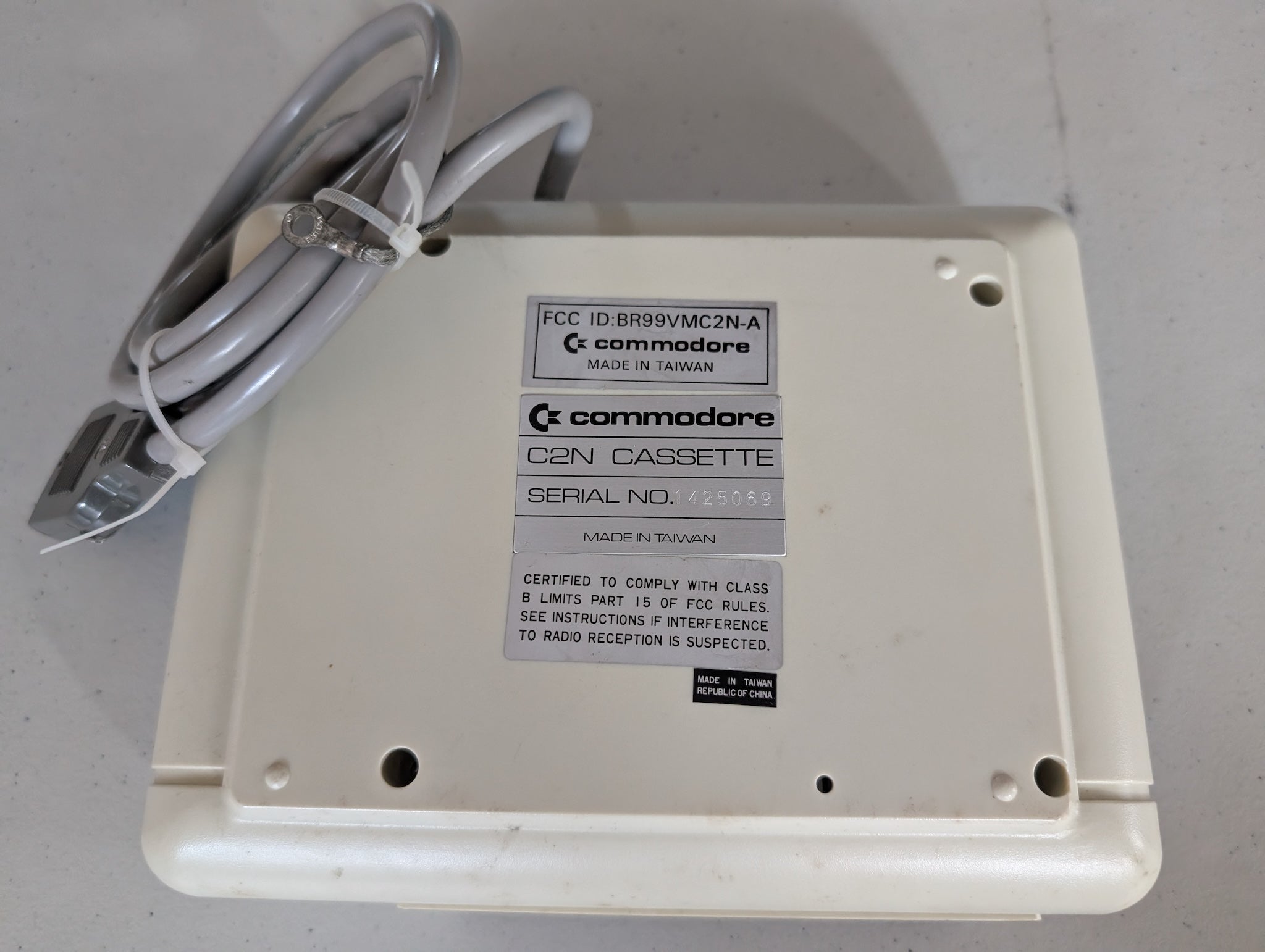 Commodore Computer C2N Datasette Unit Model 1530 Cassette