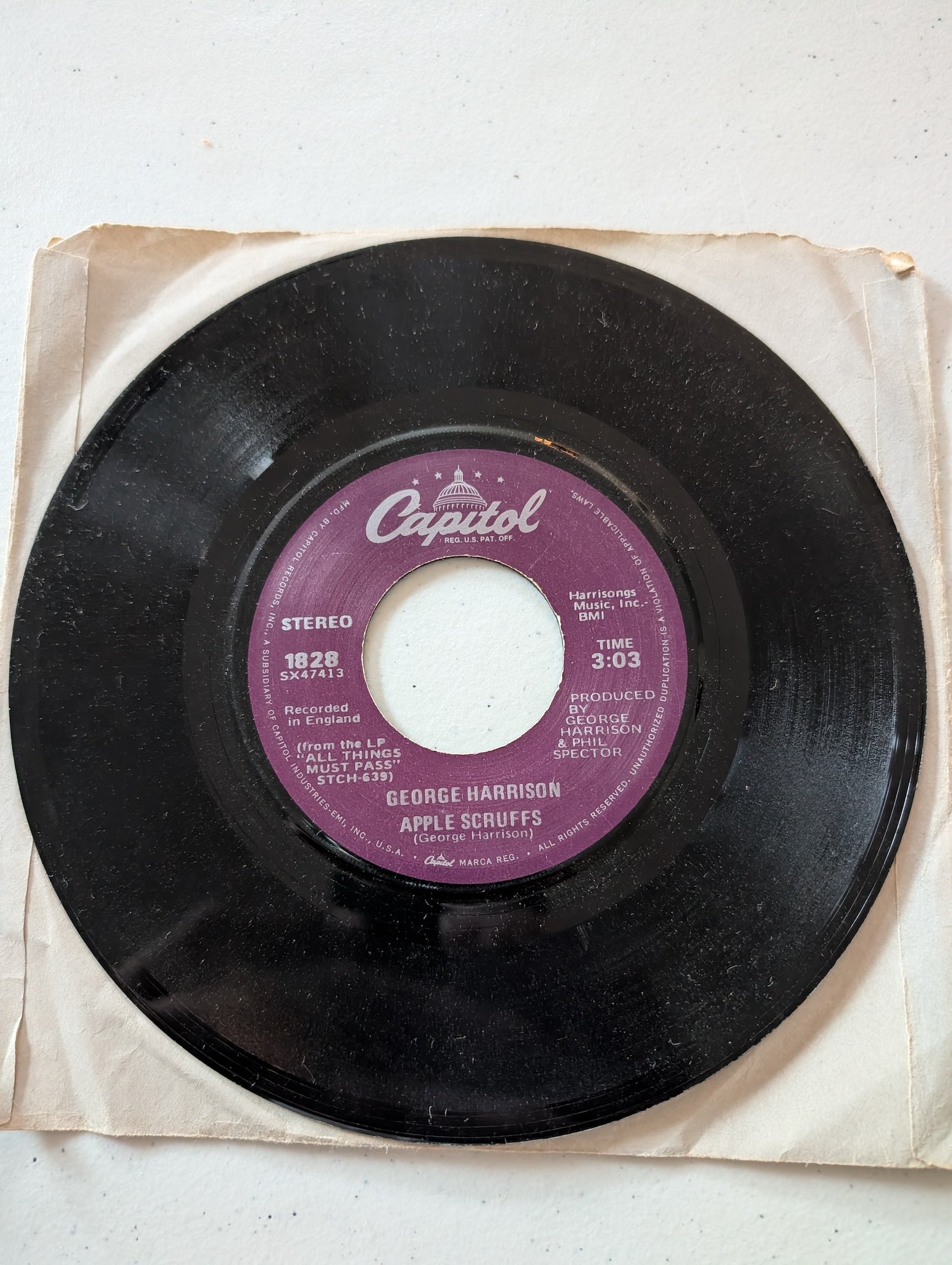 George Harrison – What Is Life-Apple Scruffs (7 in, 45 RPM, Single, Vinyl Record Album)