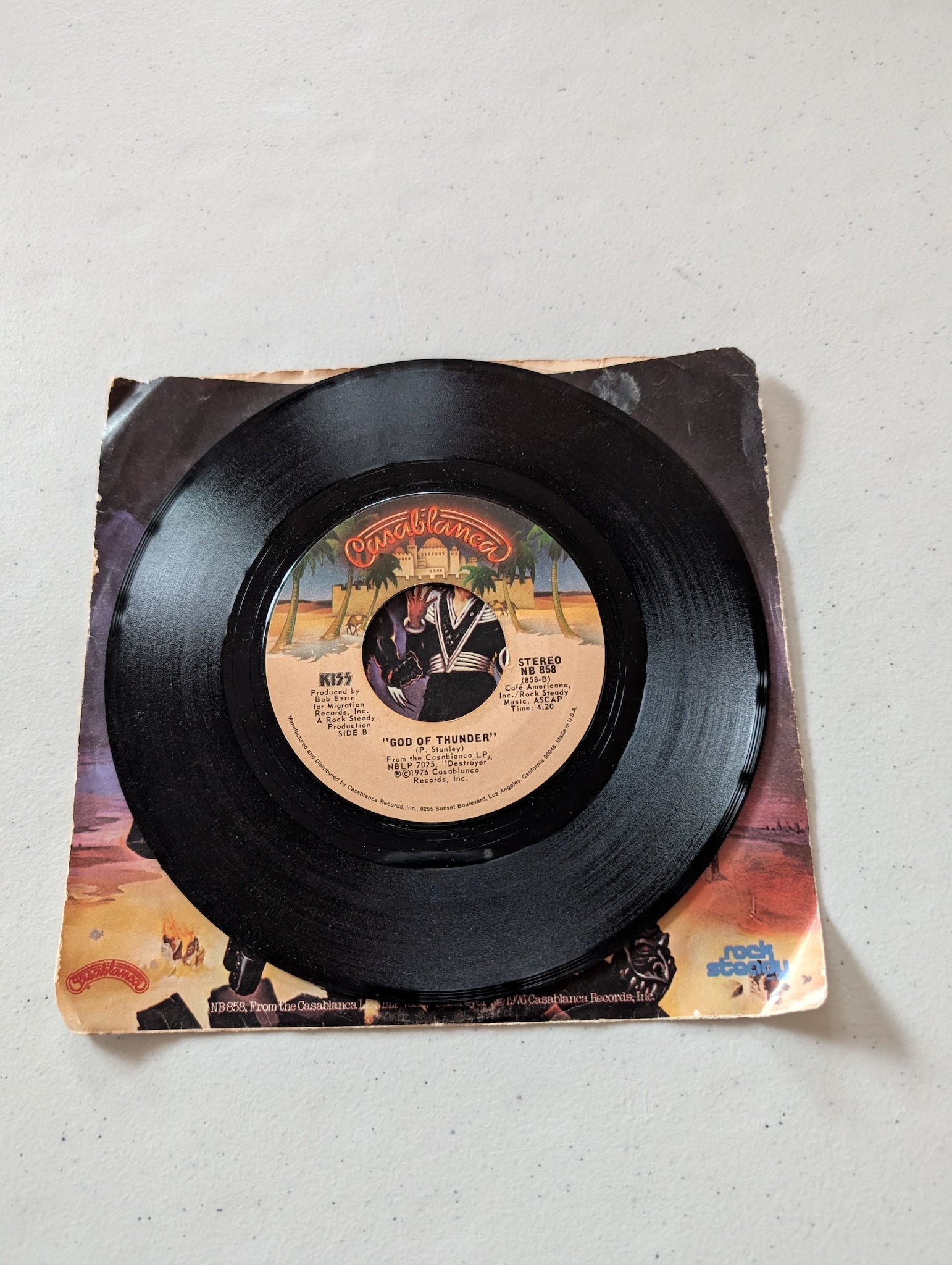 KISS - Flaming Youth -  God of Thunder (7 in, 45 RPM, Single, Vinyl Record Album)