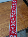 Vertical Happy Holidays Banner from Unknown -  Holiday Decor (Vinyl Banner, Modern, Festive, Red, White)