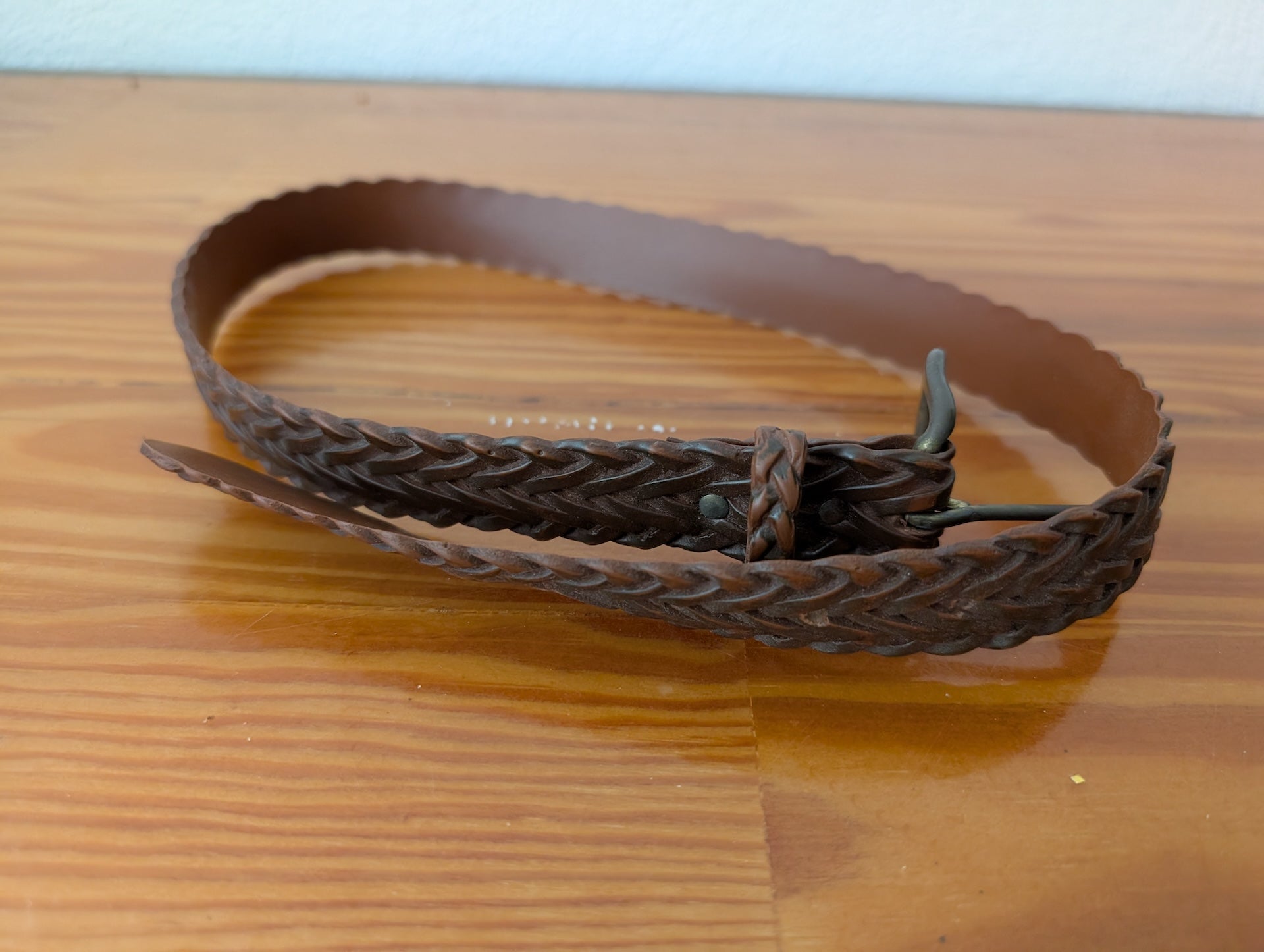 Braided Leather Belt from Unknown -  Apparel / Accessories (Leather, Metal Belt, Casual, Bohemian, Brown)