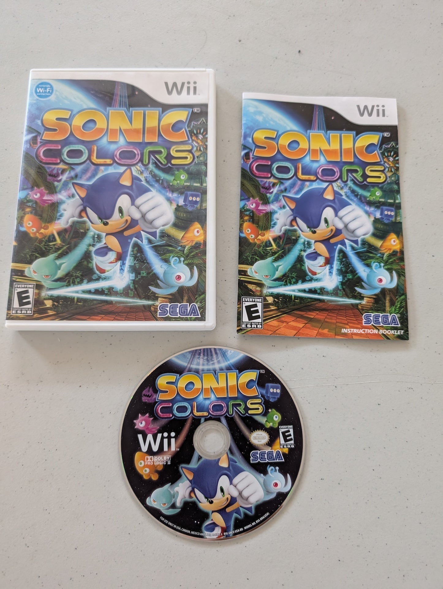 Sonic Colors (Nintendo Wii, 2010) w/Manual