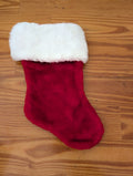 Plush Red Stocking from Unknown -  Linens (Faux Fur, Fabric Stocking, Traditional, Modern, Red, White)
