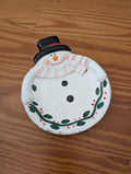 Snowman Spoon Rest from Unknown -  Tabletop (Ceramic Kitchenware, Traditional, Farmhouse, White, Black, Green, Red)
