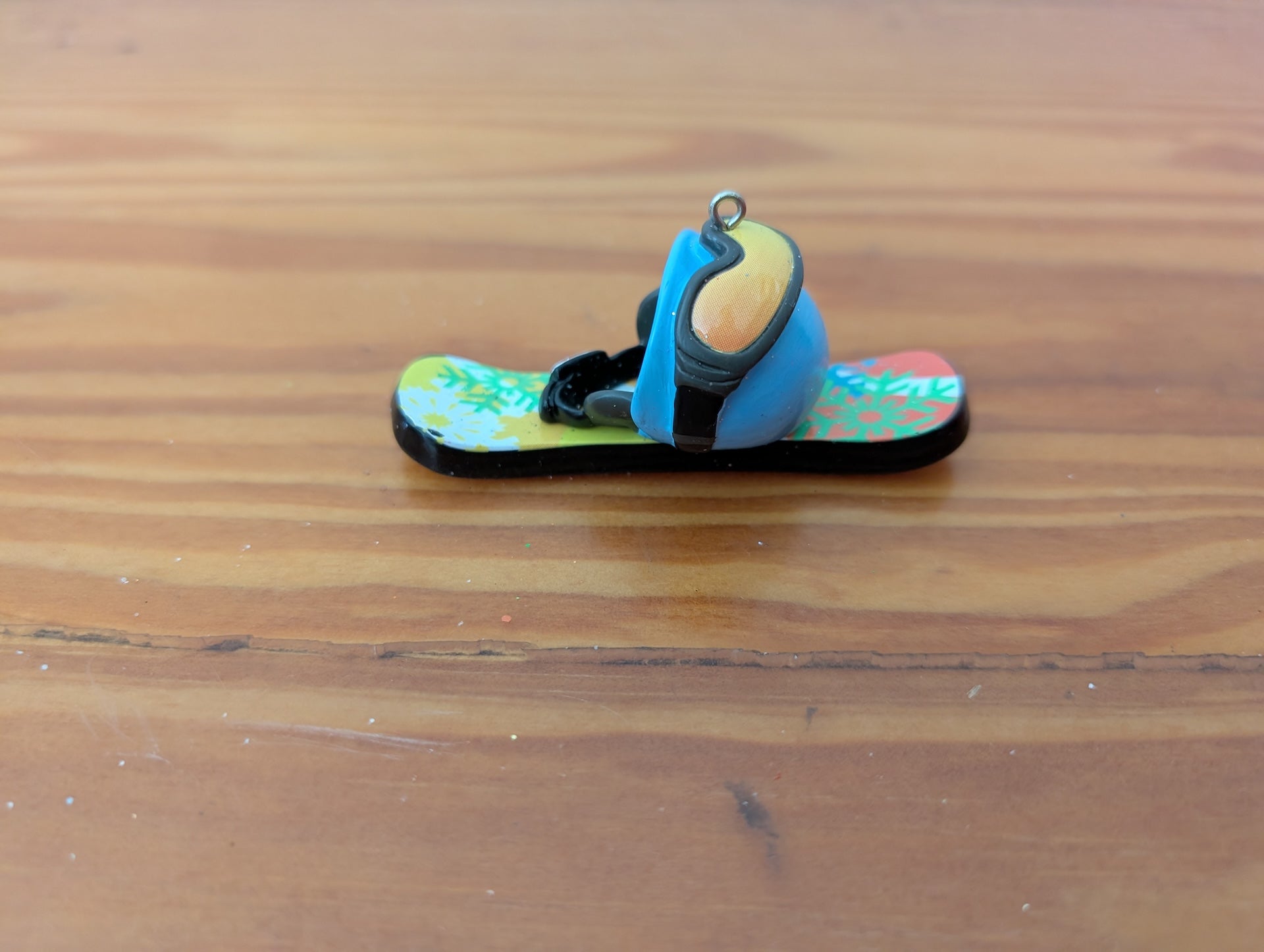Snowboard Ornament from Unknown -  Ornaments (Resin or Plastic Ornament, Sports-themed, Blue, Yellow, Green)