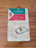 Dressmaker's Tracing Paper from The Singer Company - 1960s-1970s Craft Supplies (Paper, Wax/Chalk Sewing Supplies, Vintage, Sewing, Craft, Teal, Red, White)