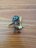 Glitter Monkey Brooch from Unbranded - 1980s Jewelry (Metal, Enamel, Rhinestone Brooch, Eclectic, Vintage, Novelty, Brown, Gold, Red)