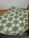 Snowflake Fleece Throw from Unknown -  Linens (Fleece Fleece Blanket, Winter, Scandinavian, White, Green, Red)